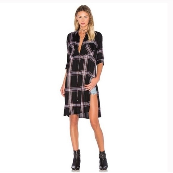 Rails Dresses & Skirts - Rails Dawson Plaid Shirt Dress Size Small Black and White